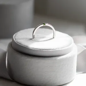 Minimalist solitaire lab-grown emerald ring LINA Thumbnail