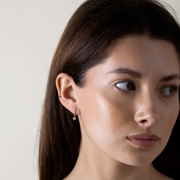 Hoop lab grown diamond earrings SPARIA Image