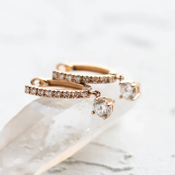 Hoop lab grown diamond earrings SPARIA Image