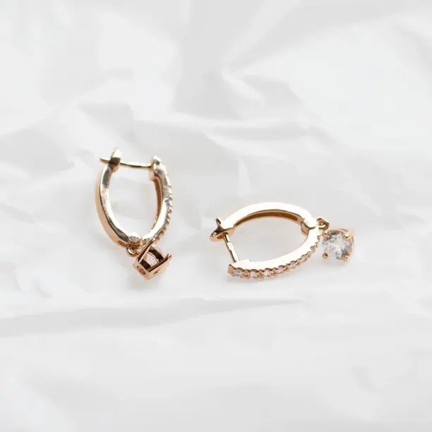 Hoop lab grown diamond earrings SPARIA Image