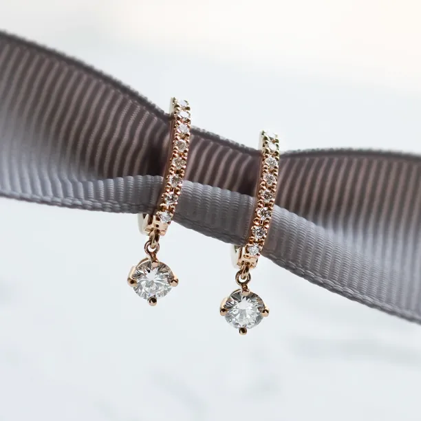 Hoop lab grown diamond earrings SPARIA Image