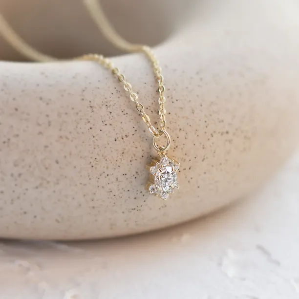 Dainty lab grown diamond pendant AMORELLA Image