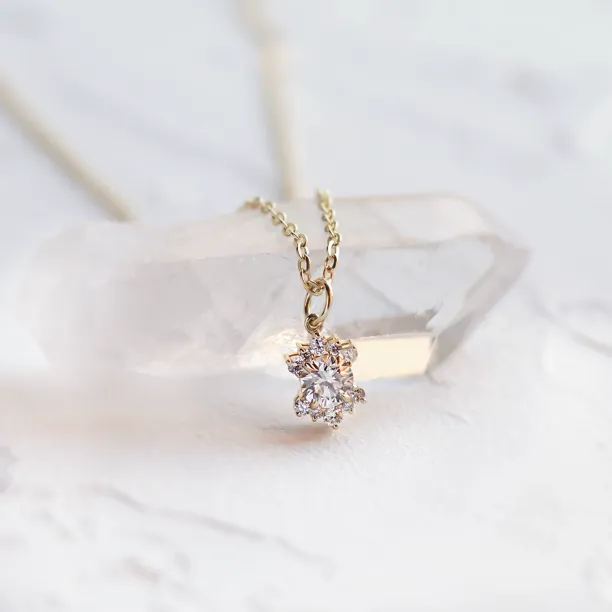 Dainty lab grown diamond pendant AMORELLA Image