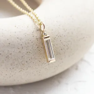 Minimalist moissanite and diamond pendant FELIANA Thumbnail