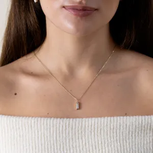 Minimalist moissanite and diamond pendant FELIANA Thumbnail