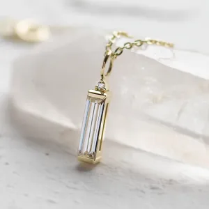 Minimalist moissanite and diamond pendant FELIANA Thumbnail