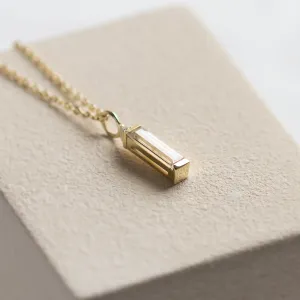 Minimalist moissanite and diamond pendant FELIANA Thumbnail