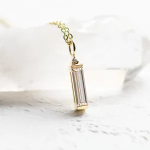 Minimalist moissanite and diamond pendant FELIANA Thumbnail