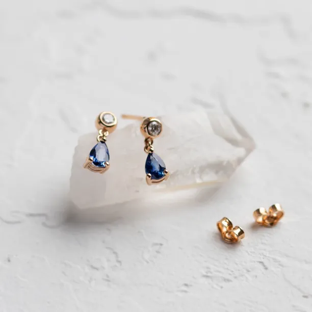 Dangle sapphire diamond earrings CINZIA Image