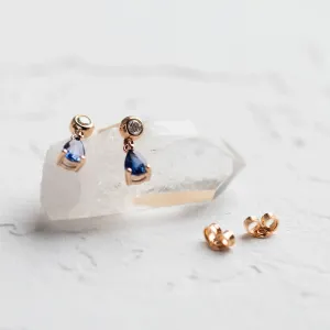 Dangle sapphire diamond earrings CINZIA Thumbnail