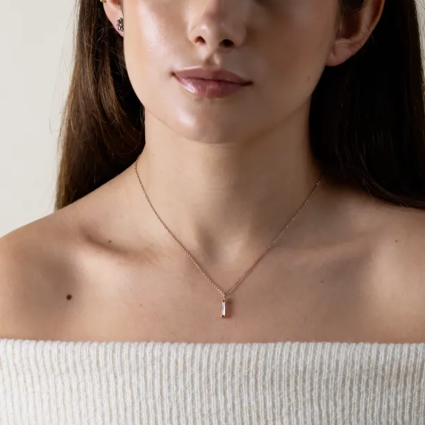 Moissanite and diamond minimalist pendant FELICE Image