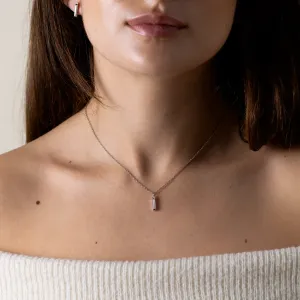 Moissanite and diamond minimalist pendant FELICE Thumbnail