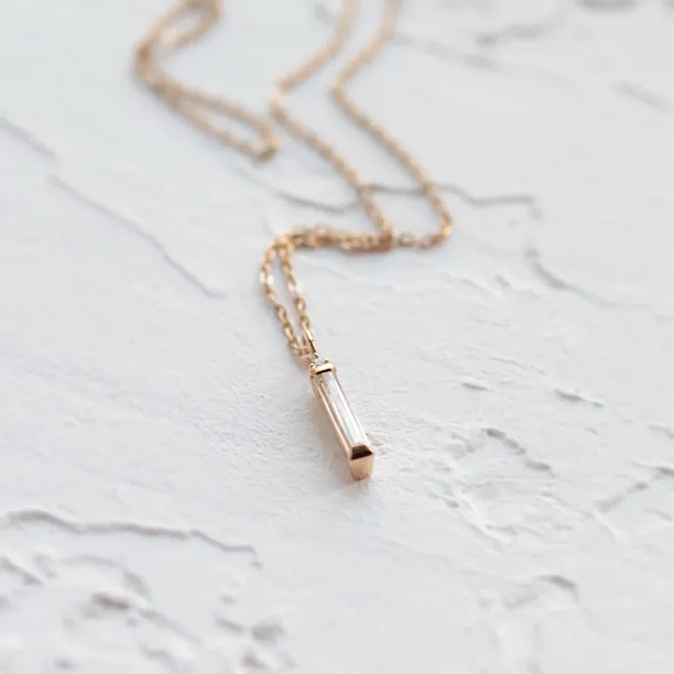 Moissanite and diamond minimalist pendant FELICE Image