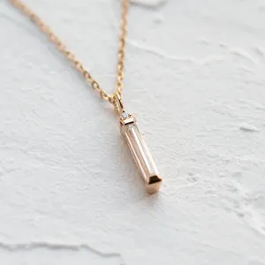 Moissanite and diamond minimalist pendant FELICE