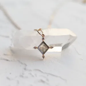 Unique salt and pepper diamond necklace CRESSIDA