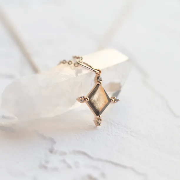 Unique salt and pepper diamond necklace CRESSIDA Image