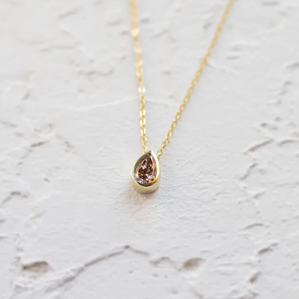 Pink lab created diamond necklace MAEVA Image