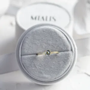 Elegant gold ring with aquamarine and diamonds ELYSIA Thumbnail