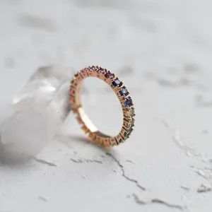 Rainbow sapphire ring MOSAIC Thumbnail