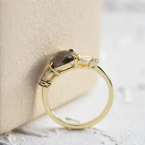 Unique salt and pepper and lab grown diamond engagement ring ECLIPSE Thumbnail