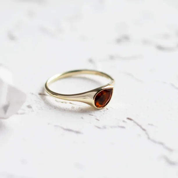 Atypical engagement ring with natural citrine HELIA Image