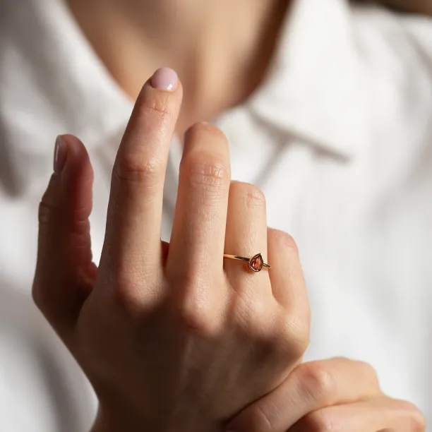 Unique peach lab-grown diamond engagement ring PAM Image