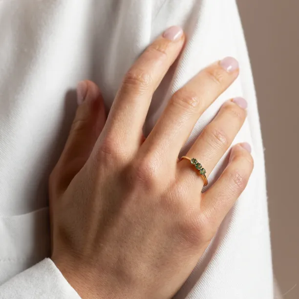 Three stone moss agate ring BOND Image