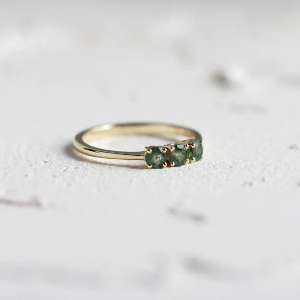 Three stone moss agate ring BOND Image