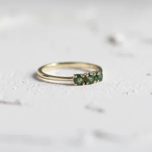 Three stone moss agate ring BOND Thumbnail