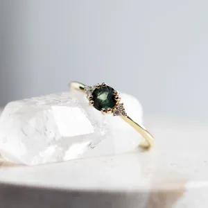 Green sapphire and diamond engagement ring MONNADA Thumbnail