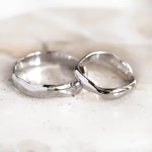 Irregular platinum wedding rings LUAPA Thumbnail
