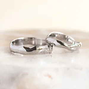Irregular platinum wedding rings LUAPA