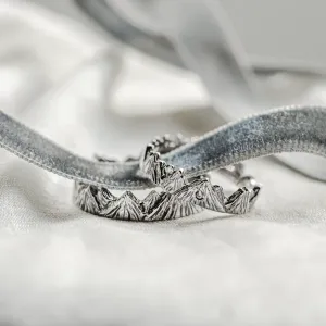 Platinum mountain-inspired wedding rings MONTE Thumbnail