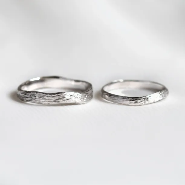 Platinum twig wedding rings MIOS Image
