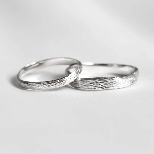 Platinum twig wedding rings MIOS Image