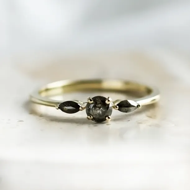 Salt and pepper diamond ring RINA Image