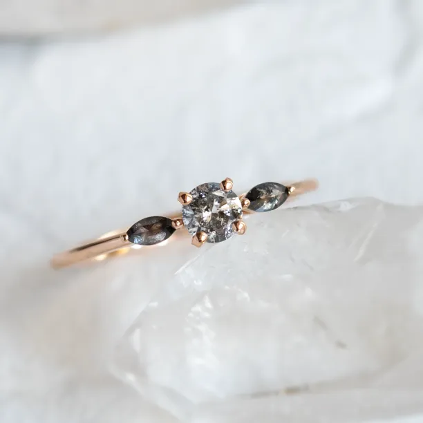 Salt and pepper diamond ring RINA Image