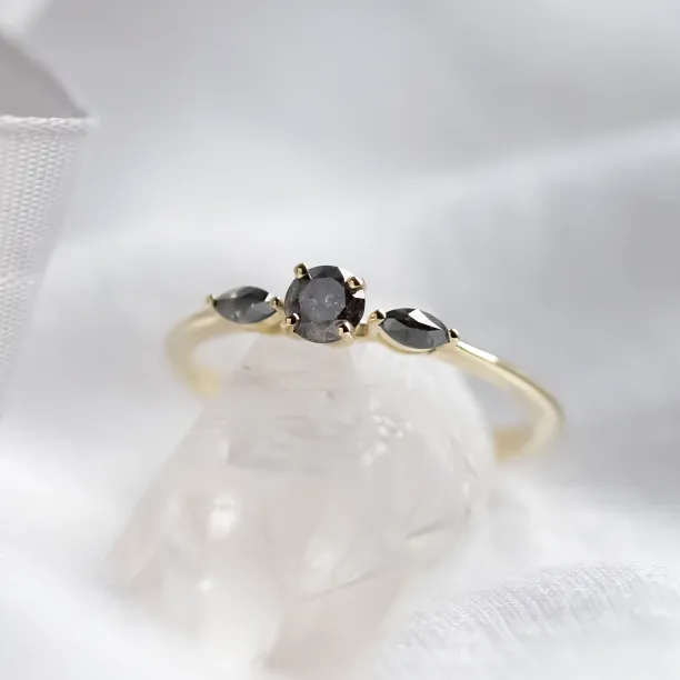 Salt and pepper diamond ring RINA Image