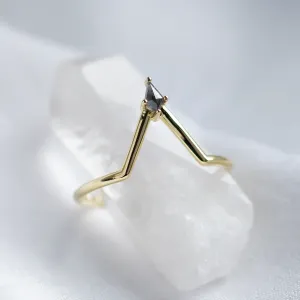 Salt and pepper and classic diamonds gold ring set DIVA Thumbnail