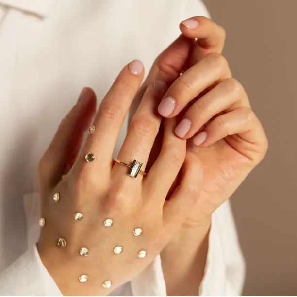 Unique baguette moissanite engagement ring SLAVA Image