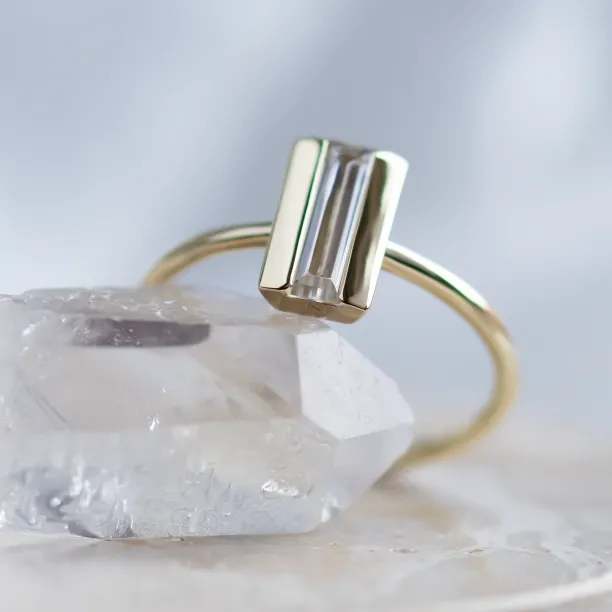 Unique baguette moissanite engagement ring SLAVA Image