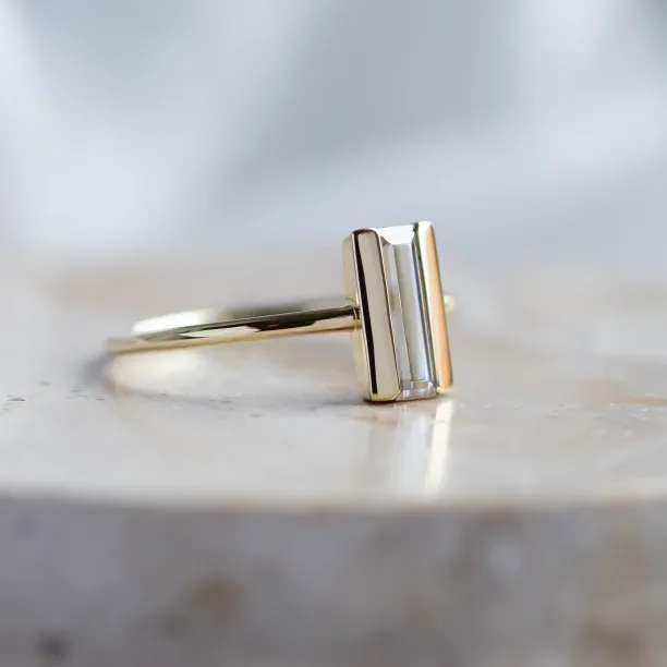 Unique baguette moissanite engagement ring SLAVA Image