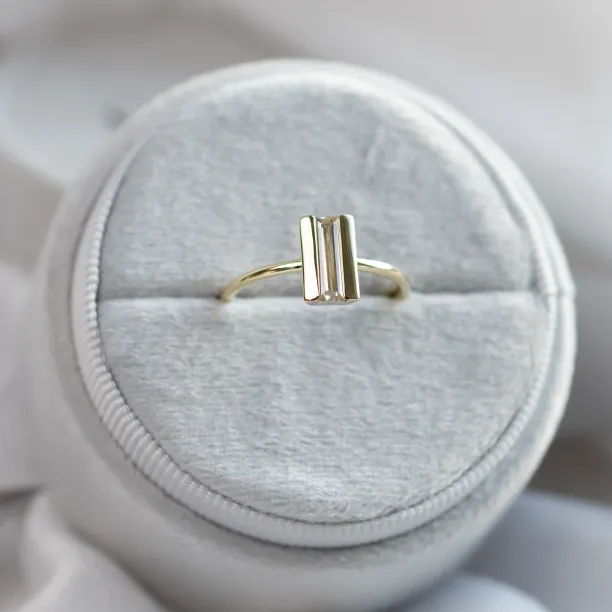 Unique baguette moissanite engagement ring SLAVA Image