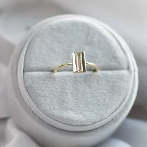 Unique baguette moissanite engagement ring SLAVA Thumbnail