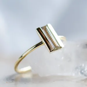 Unique baguette moissanite engagement ring SLAVA Thumbnail