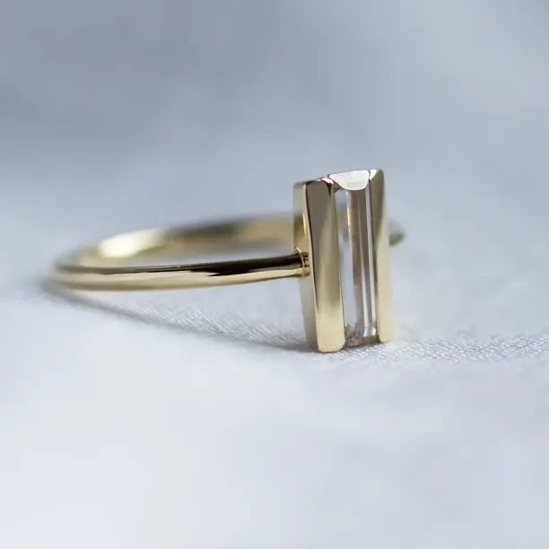 Unique baguette moissanite engagement ring SLAVA Image
