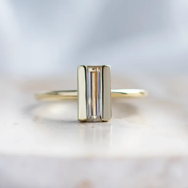 Unique baguette moissanite engagement ring SLAVA Image
