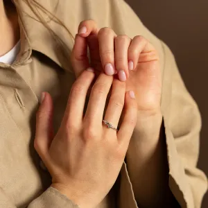 Cluster moss agate and diamond ring CLARION Thumbnail