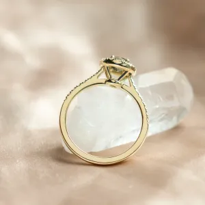 Sapphire and diamond halo ring GISE Thumbnail