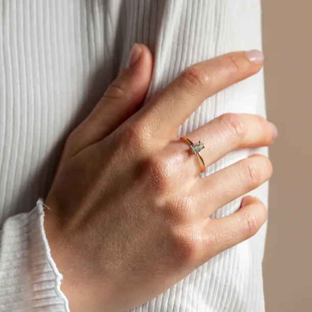 Pear salt and pepper diamond ring ELIZA Image